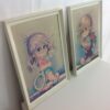 Pair of vintage pictures ( The eyes follow you )