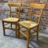 Pair of rush seated kitchen chairs