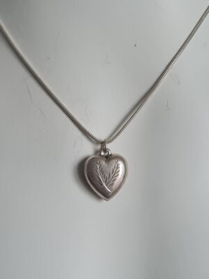 Vintage 925 Sterling Silver Heart Necklace