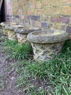 Set of 4 lattice planters by Countryside