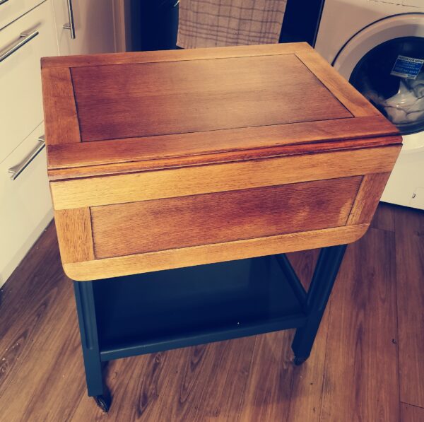 Vintage oak kitchen trolley drop leaf