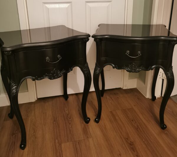 Stunning pair of Louis xv style moulin  French bedside cabinets/tables