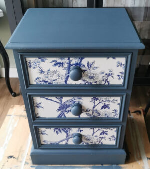 Chunky pine bedside/3 drawer unit