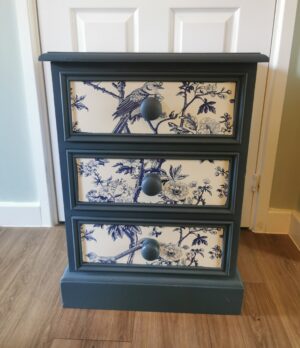 Chunky pine bedside/3 drawer unit