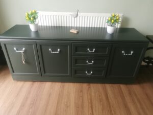 Long regal green low sideboard